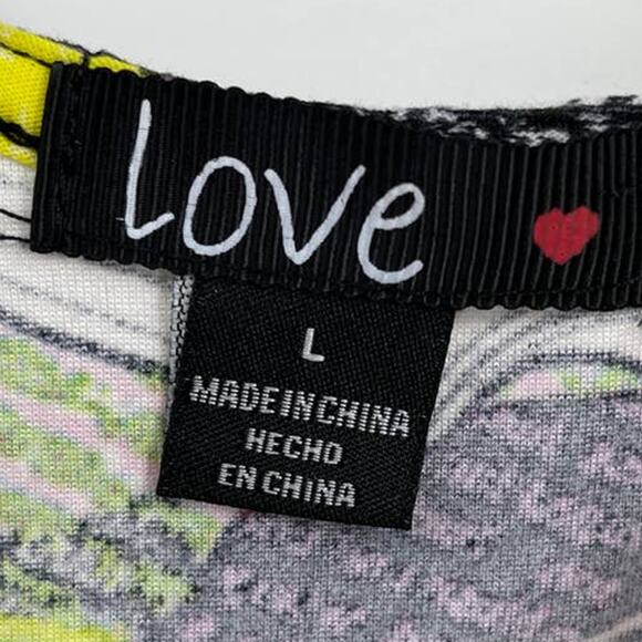 Love Womens Floral Athletic Crop Tank Top Side Cut Out Sleeveless NEW Large - Picture 8 of 11